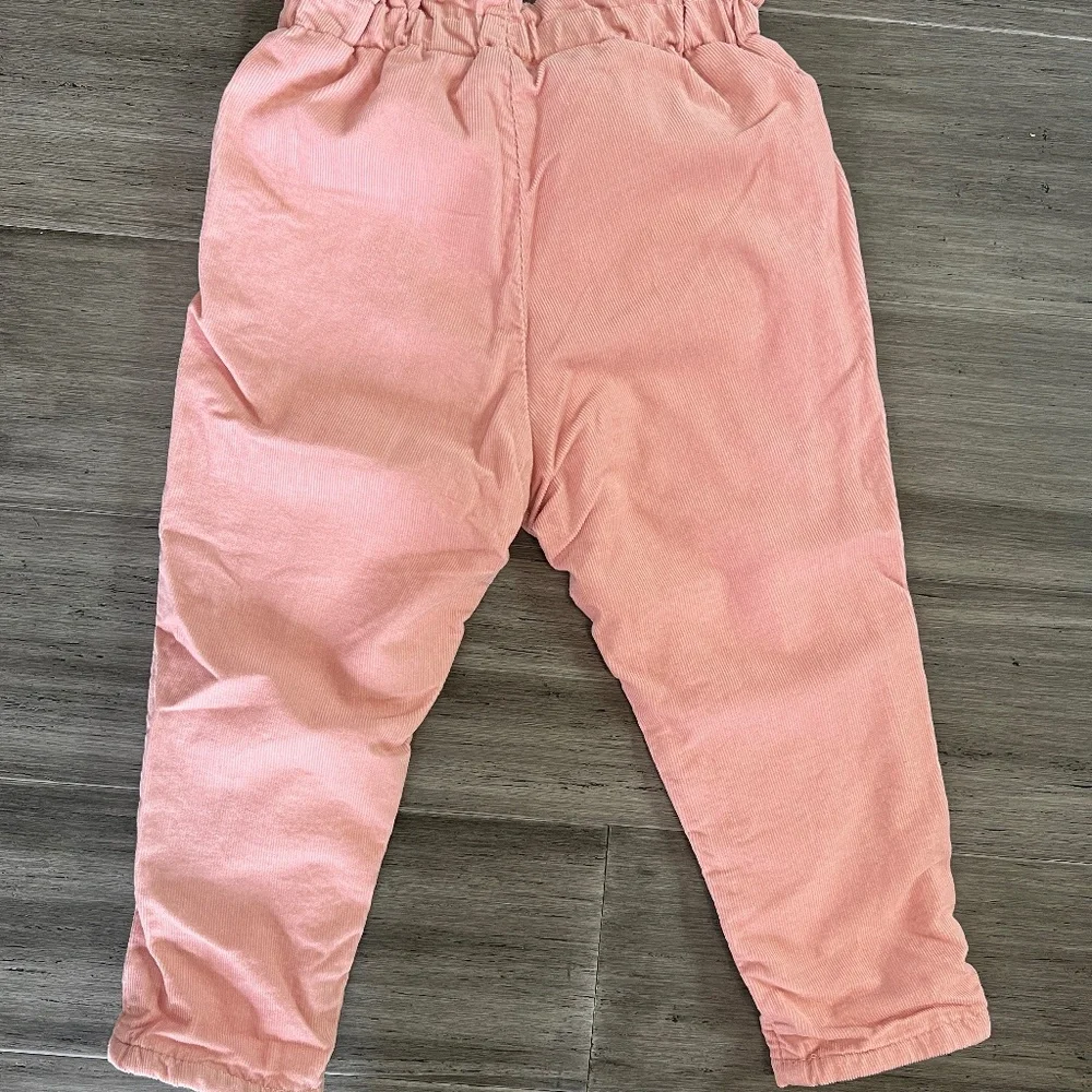 NWT Girls H&M Pink Soft Cotton Corduroy Jersey Lined Pants 2T - Picture 4 of 7